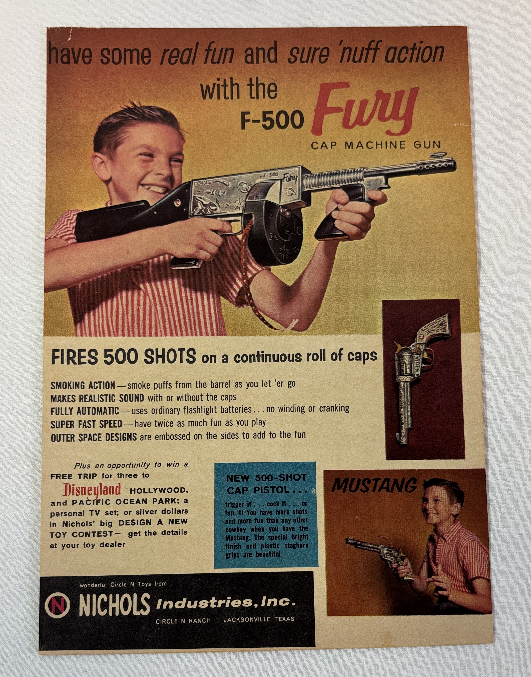 1959 Nichols cap machine gun ad page ~ F-500 FURY ~ Have  display picture 1