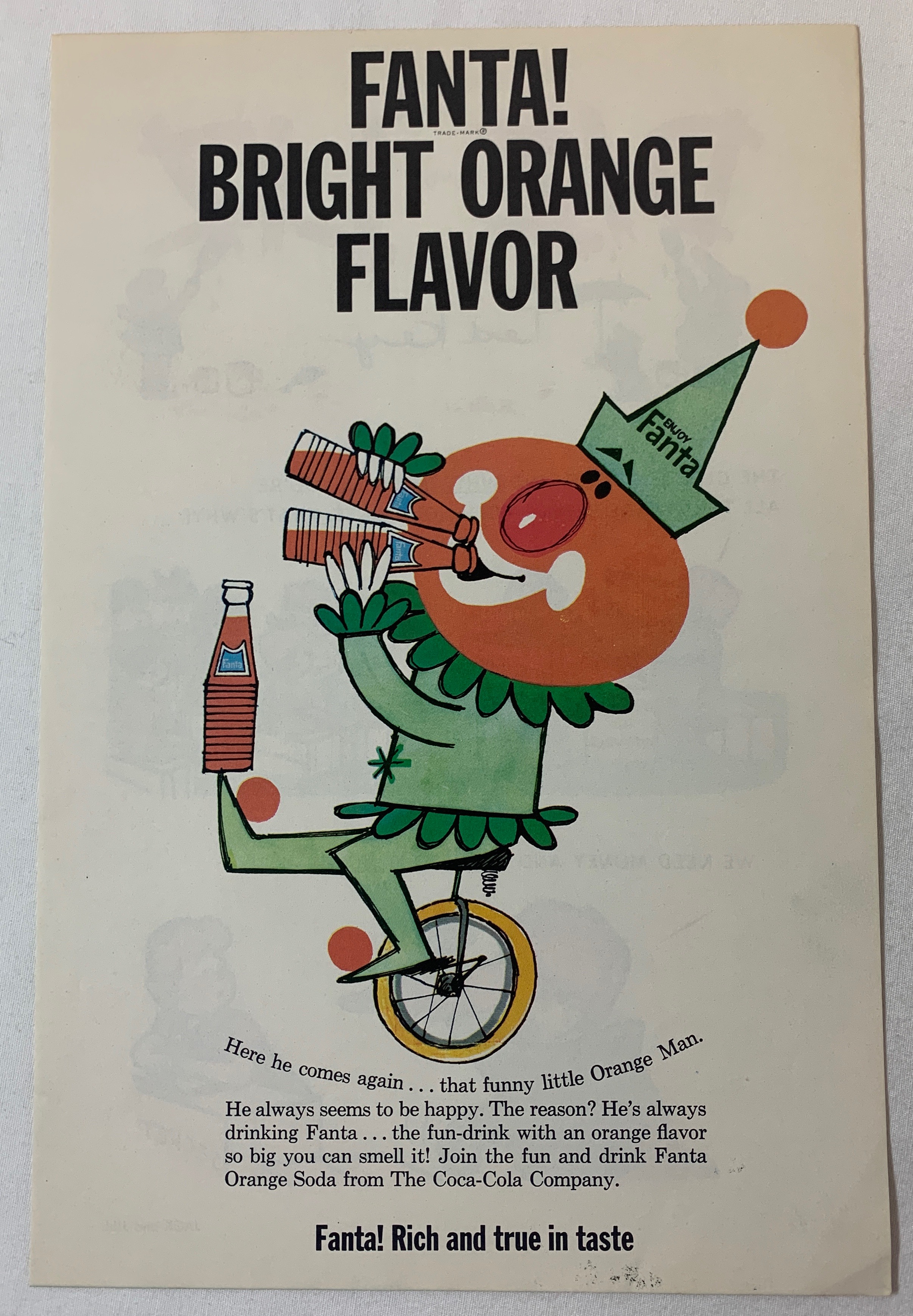 Coca-Cola Fanta ヴィンテージサイン Drink Fanta Orange Drink Coca Cola Coke Soda Pop Bottle USA
