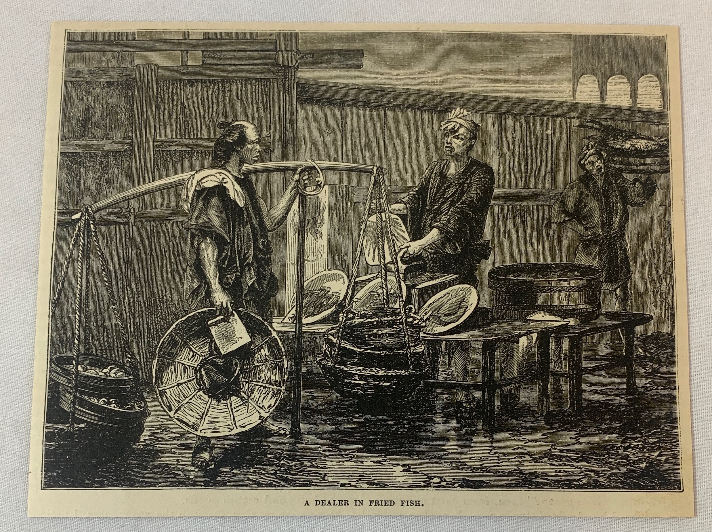 お客ページ 1880 magazine engraving ~ DEALER IN FRIED FISH, Japan | eBay