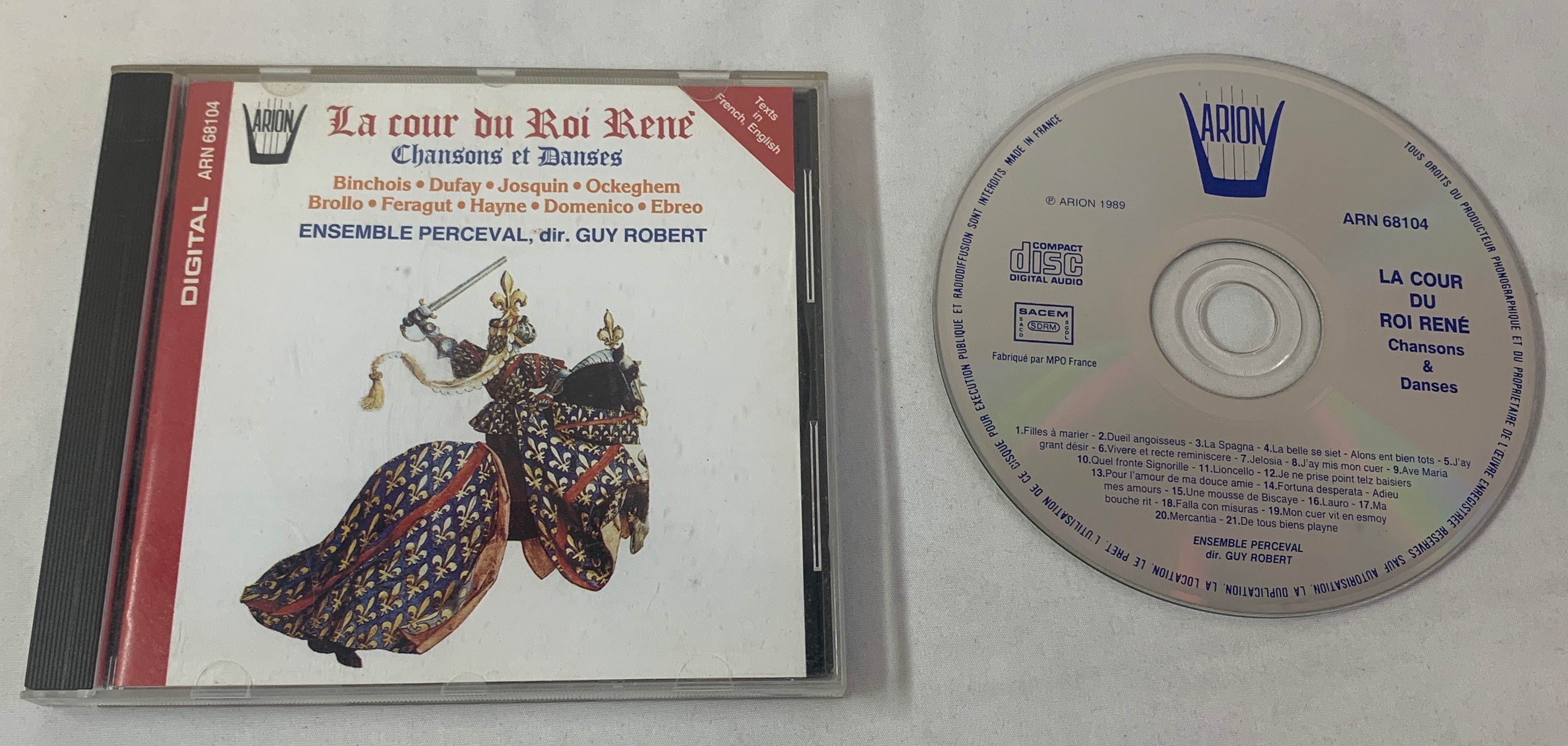Ensemble Perceval, Guy Robert – La Cour Du Roi René: Chansons Et Danses, France 1989 Arion – ARN 68104