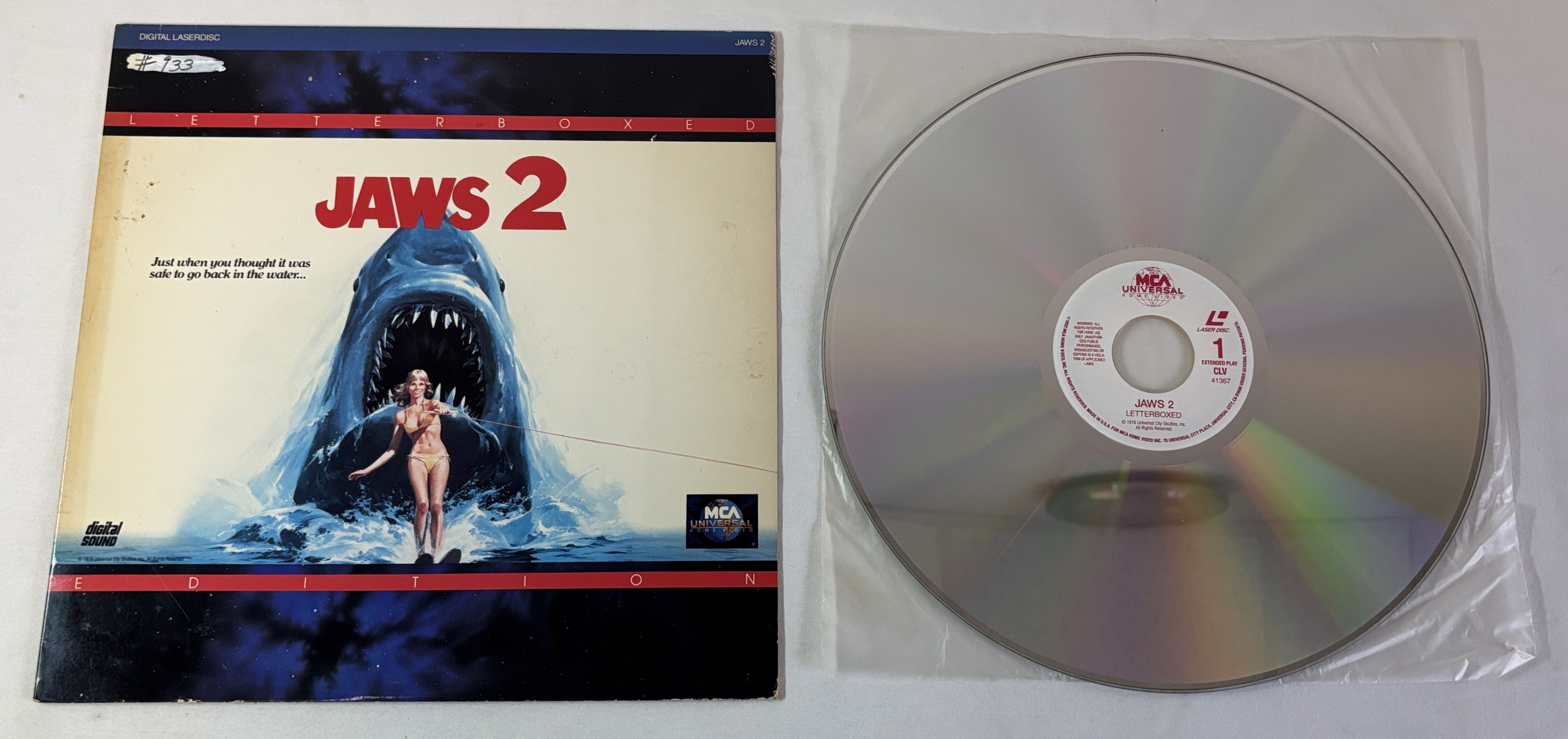 Laserdisc ~ JAWS 2 ~ Roy Scheider, Lorraine Gary 1978 ~ 1992