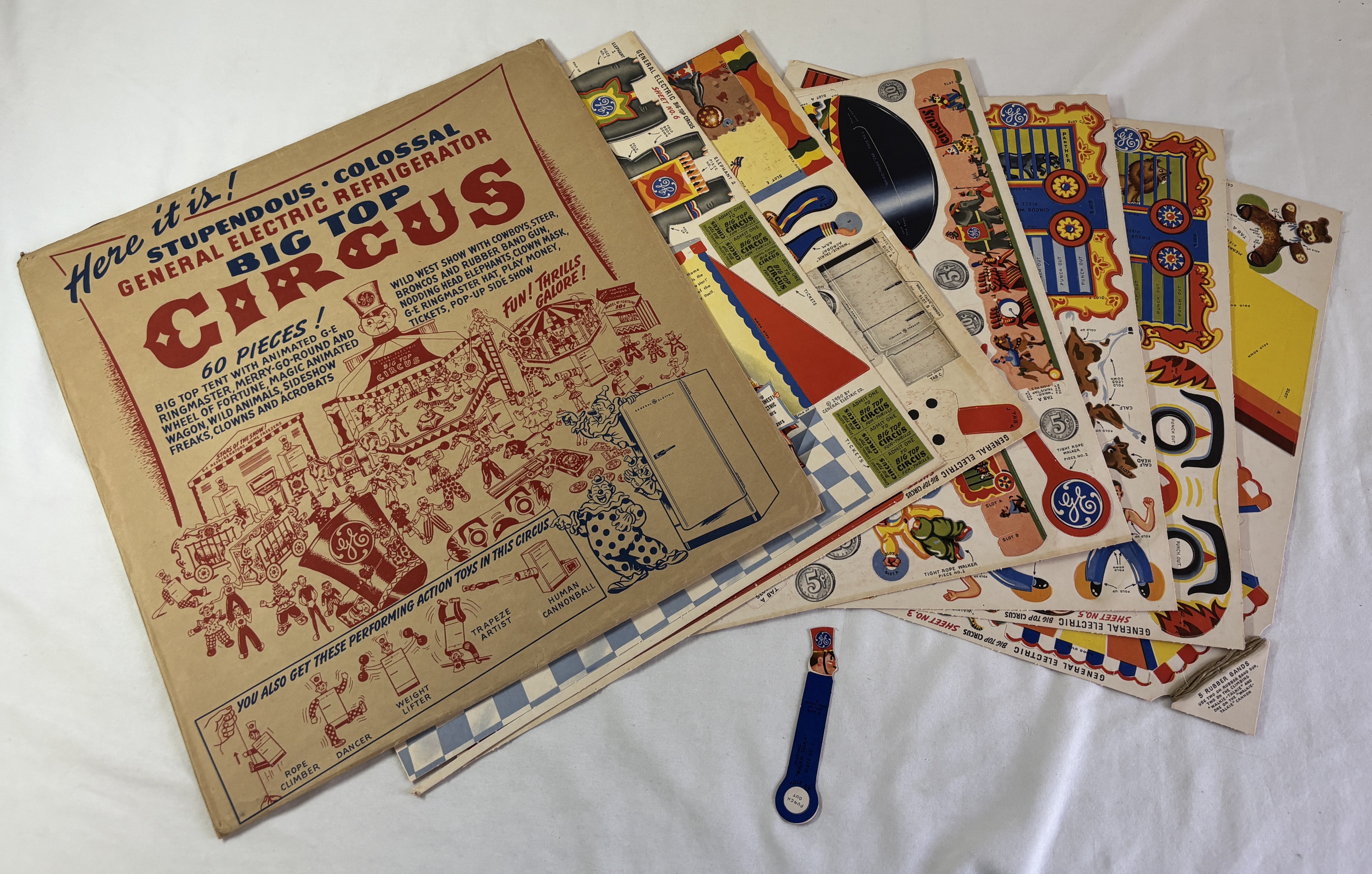 1950 General Electric Refrigerator BIG TOP CIRCUS ~ mostly